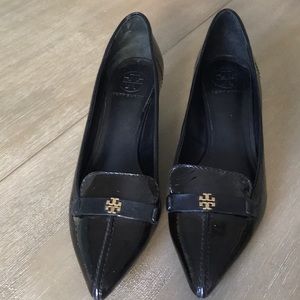 Tory Burch black patent leather pumps